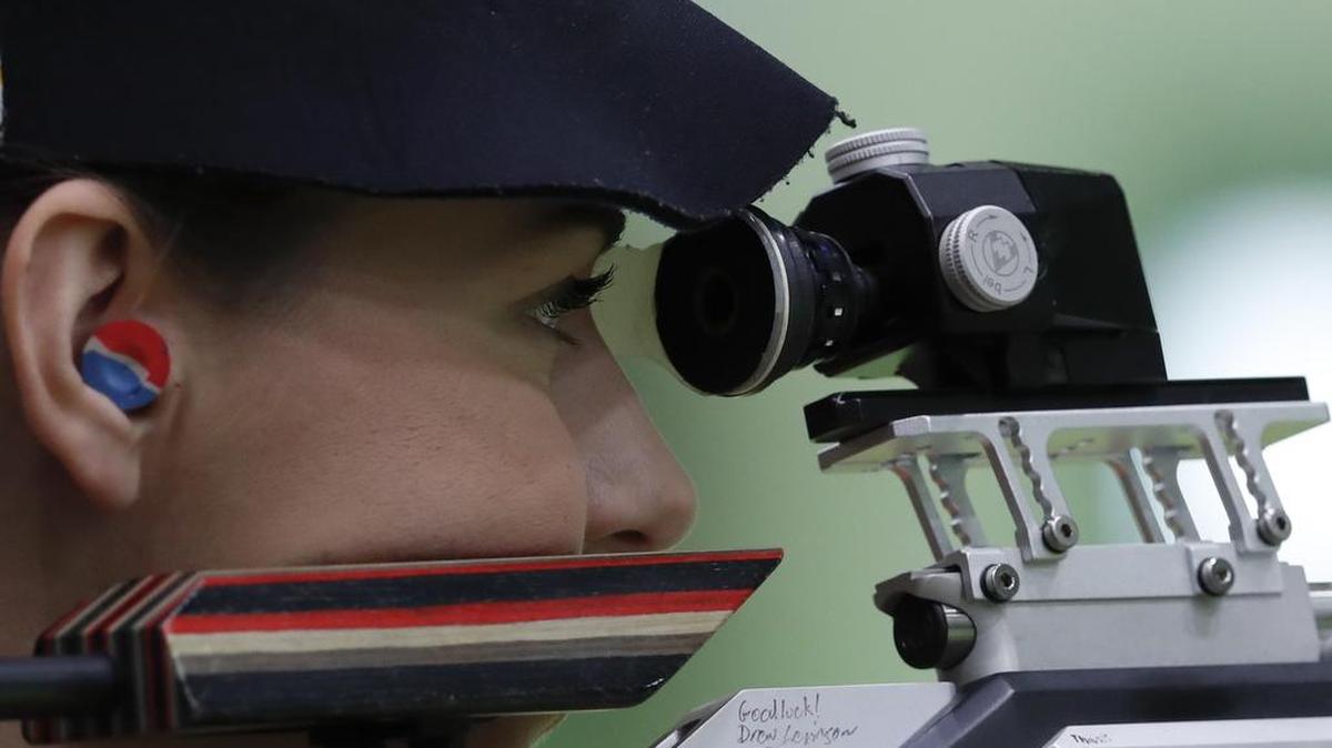 Sarah Scherer finished eighth in the 10-meter air rifle competition.