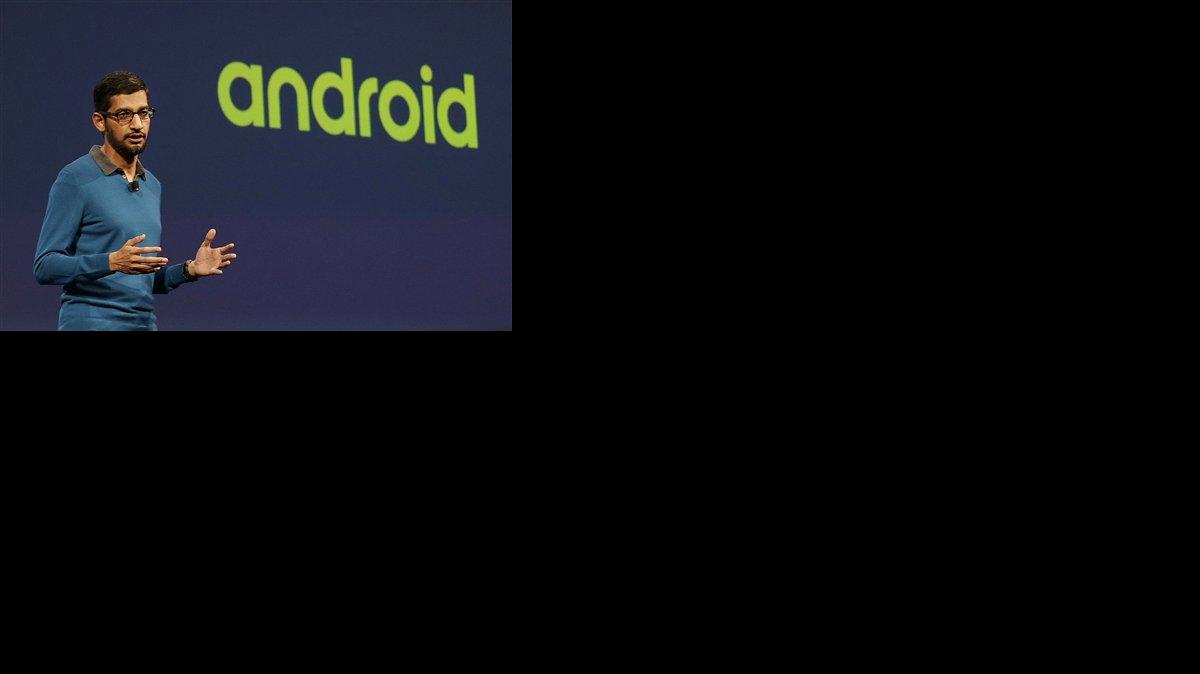 Sundar Pichai, vicepresidente senior de Android, Chrome y Apps, habla en la Google I/O 2015, la conferencia anual de la empresa, en San Francisco, el jueves 28 de mayo de 2015.